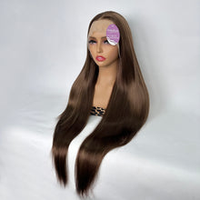 Load image into Gallery viewer, DollyPretty Brown False Hair Wig Long Straight Synthetic Beginners Friendly Heat Resistant Elegant For Daily Use Wigs For Women