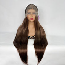 Load image into Gallery viewer, DollyPretty Brown False Hair Wig Long Straight Synthetic Beginners Friendly Heat Resistant Elegant For Daily Use Wigs For Women