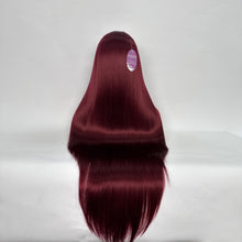 Load image into Gallery viewer, DollyPretty Burgundy 99J False Hair Wig Long Curly Wavy Synthetic Beginners Friendly Heat Resistant Elegant For Daily Use Wigs For Women