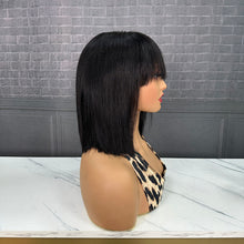 Load image into Gallery viewer, Ghair 1x2 Transparent Lace Bang BOB Wigs Straight 200% High Density Virgin Human Hair Wig
