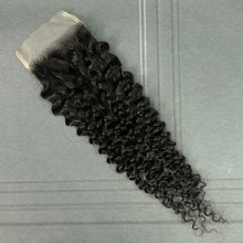 Load image into Gallery viewer, Ghair 4x4 Transparent Lace Closure Deep Curly Virgin Hair N1B#