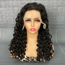 Load image into Gallery viewer, Ghair 13x4 TP Lace Frontal Fancy Wigs Italian Curly 200% Density Virgin Human Hair Wig