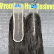 Load image into Gallery viewer, Ghair 2x6 Transparent Lace Closure Straight Virgin Hair N1B#