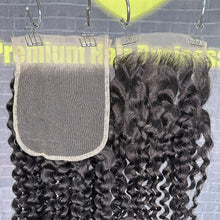 Load image into Gallery viewer, Ghair 5x5 Transparent Lace Closure Deep Curly Virgin Hair N1B#