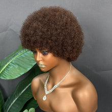 Load image into Gallery viewer, Ghair Pre Made Natural Afro Wigs #1B Natural Black Human Hair Wigs for Party