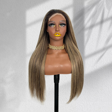 Load image into Gallery viewer, Ghair New Luxury Raw Hair 5x5 HD Balayage Wigs Straight 250% Density Color #2/8/24