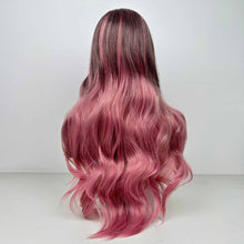 Load image into Gallery viewer, Ms. Merry Ombre Pink False Hair Wig Long Curly Wavy Synthetic Beginners Friendly Heat Resistant Elegant For Daily Use Wigs For Women