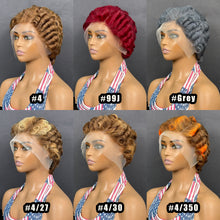 Load image into Gallery viewer, Ghair Pre Made 13x4 Transparent Lace Pixie Cut Wigs #1B Natural Black Human Hair Wigs Ready to Wear for Everyday & Special Occasions