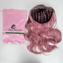 Load image into Gallery viewer, Ms. Merry Ombre Pink False Hair Wig Long Curly Wavy Synthetic Beginners Friendly Heat Resistant Elegant For Daily Use Wigs For Women
