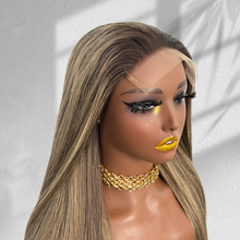 Load image into Gallery viewer, Ghair New Luxury Raw Hair 5x5 HD Balayage Wigs Straight 250% Density Color #2/8/24