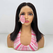 Load image into Gallery viewer, Ms. Merry Bob Wig 12 Inch 13x4 Lace Front Wigs Human Hair Wigs for Black Women Straight Wig Natural Black Color