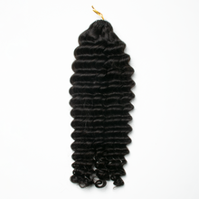 Load image into Gallery viewer, Ghair Deep Wave Crochet Hair Extensions N1B# Natural Black Virgin Hair for Daily & Party Use