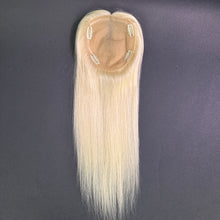 Load image into Gallery viewer, Ghair 14*16CM Straight Silk Base Hair Topper 613# Blonde Natural Black 100% Virgin Human Hair for Thinning Hair & Daily Wear