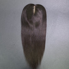 Load image into Gallery viewer, Ghair 14*16CM Straight Silk Base Hair Topper #NB Natural Black 100% Virgin Human Hair for Thinning Hair & Daily Wear