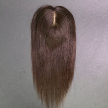 Load image into Gallery viewer, Ghair 13*15CM Straight Silk Base Hair Topper 2# Dark Brown 100% Virgin Human Hair for Thinning Hair & Daily Wear