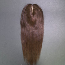 Load image into Gallery viewer, Ghair 14*16CM Straight Silk Base Hair Topper 2# Dark Brown 100% Virgin Human Hair for Thinning Hair & Daily Wear