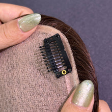 Load image into Gallery viewer, Ghair 13*15CM Straight Silk Base Hair Topper #4 Medium Brown 100% Virgin Human Hair for Thinning Hair & Daily Wear