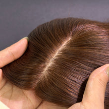 Load image into Gallery viewer, Ghair 13*15CM Straight Silk Base Hair Topper #4 Medium Brown 100% Virgin Human Hair for Thinning Hair & Daily Wear