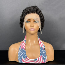 Load image into Gallery viewer, Ghair Pre Made 13x4 Transparent Lace Pixie Cut Wigs #1B Natural Black Human Hair Wigs Ready to Wear for Everyday & Special Occasions
