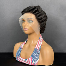 Load image into Gallery viewer, Ghair Pre Made 13x4 Transparent Lace Pixie Cut Wigs #1B Natural Black Human Hair Wigs Ready to Wear for Everyday & Special Occasions