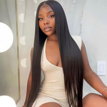Load image into Gallery viewer, Ghair 13x4 transparent lace wigs 100% cuticle aligned hair straight human hair 150% density