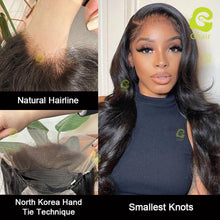 Load image into Gallery viewer, Ghair Fancy Wigs 13x4 Transparent Full Frontal Lace Wigs Bleach Knots With Natural Hairline 100% Human Wigs