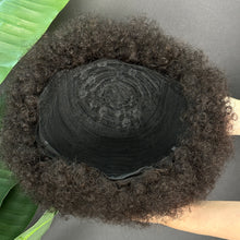 Load image into Gallery viewer, Ghair Pre Made Natural Afro Wigs #1B Natural Black Human Hair Wigs for Party
