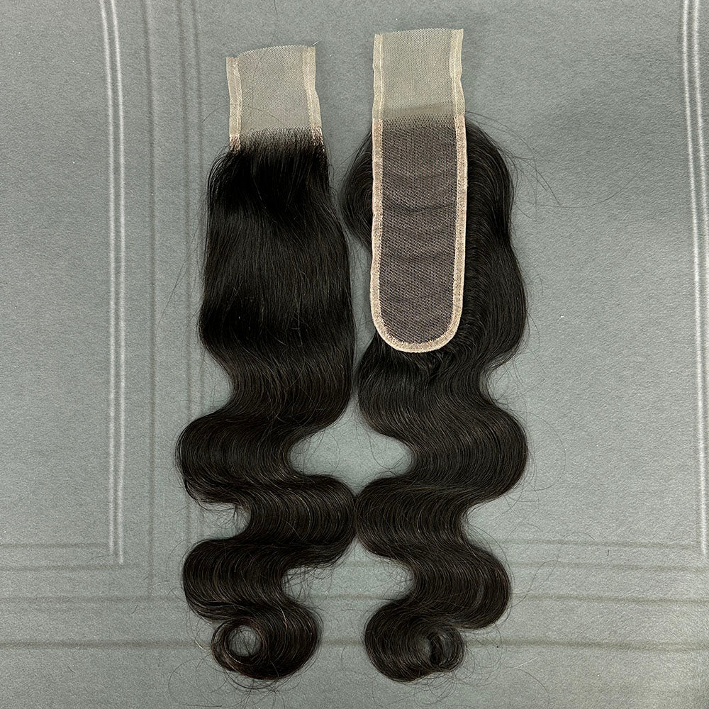 Ghair 2x6 Transparent Lace Closure Body Wave Virgin Hair N1B#