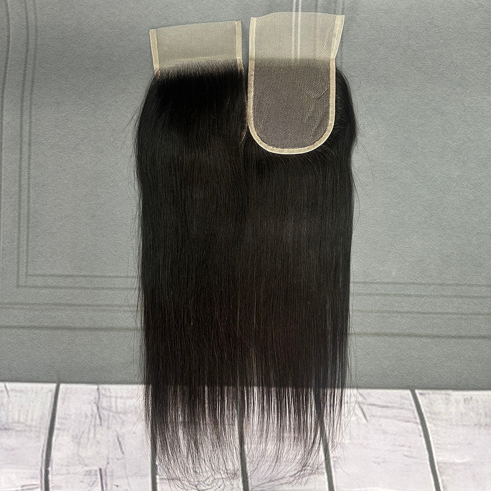 Ghair 4x4 Transparent Lace Closure Straight Virgin Hair N1B#