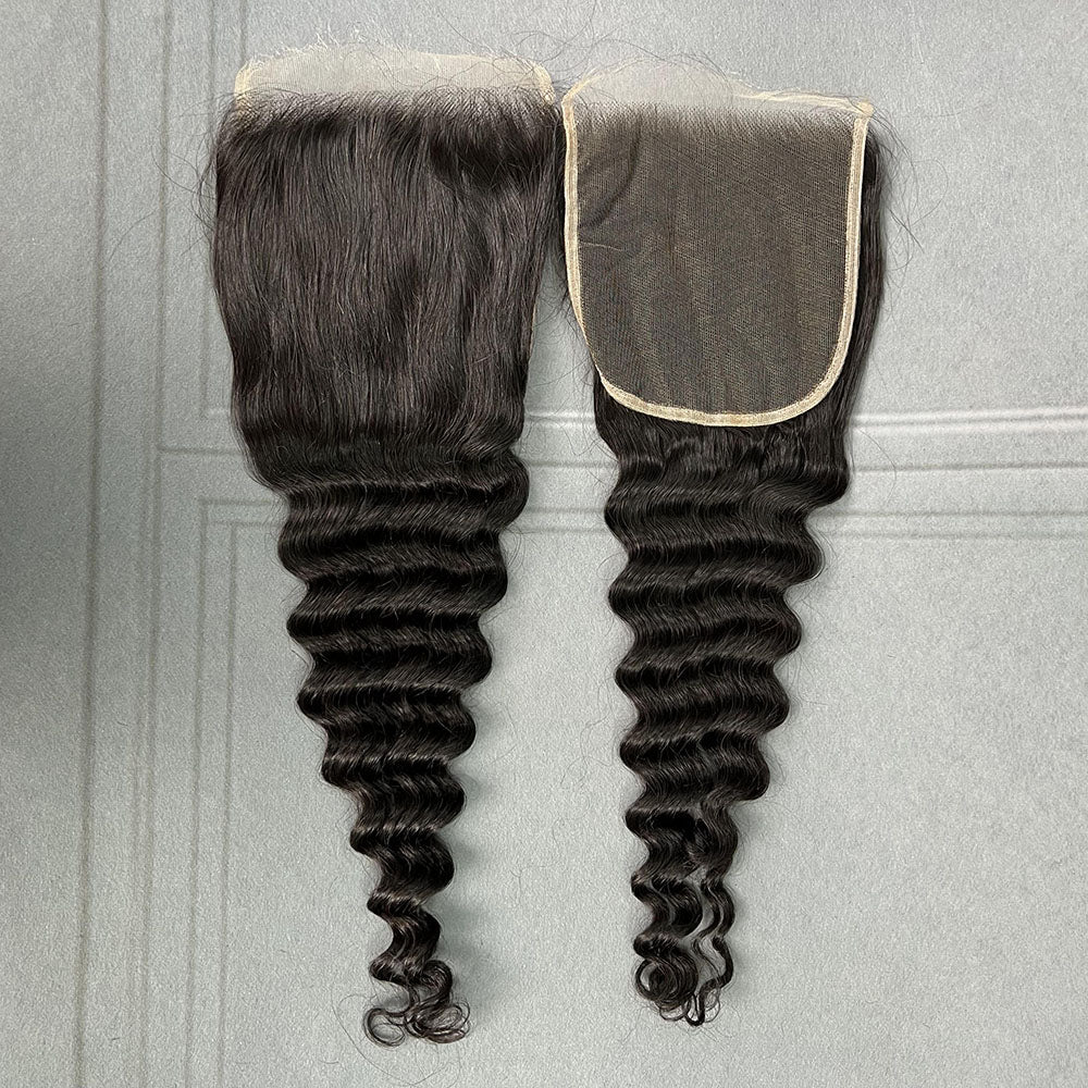 Ghair 6x6 HD Lace Closure Deep Wave Virgin Hair N1B#