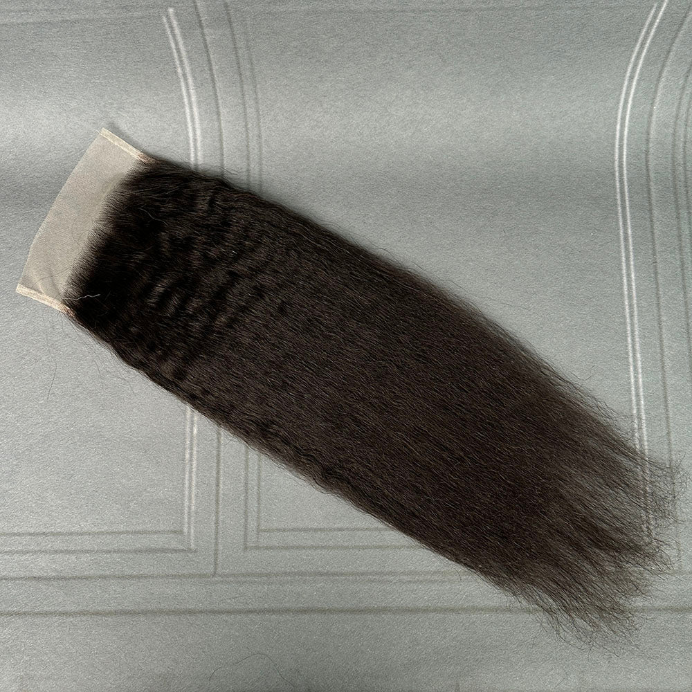 Ghair 6x6 Transparent Lace Closure Kinky Straight Virgin Hair N1B#