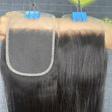 Load image into Gallery viewer, Ghair 4x4 Transparent Lace Closure Straight Virgin Hair N1B#
