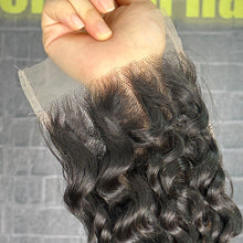 Load image into Gallery viewer, Ghair 4x4 Transparent Lace Closure Deep Wave Virgin Hair N1B#
