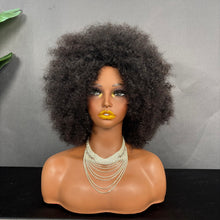 Load image into Gallery viewer, Ghair Pre Made Afro Kinky Wigs #1B Natural Black Human Hair Wigs for Party

