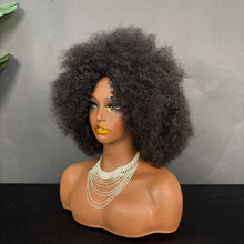 Load image into Gallery viewer, Ghair Pre Made Afro Kinky Wigs #1B Natural Black Human Hair Wigs for Party
