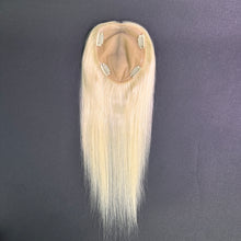Load image into Gallery viewer, Ghair 13*15CM Straight Silk Base Hair Topper #613 Blonde 100% Virgin Human Hair for Thinning Hair &amp; Daily Wear
