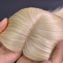 Load image into Gallery viewer, Ghair 14*16CM Straight Silk Base Hair Topper 613# Blonde Natural Black 100% Virgin Human Hair for Thinning Hair &amp; Daily Wear
