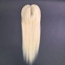 Load image into Gallery viewer, Ghair 14*16CM Straight Silk Base Hair Topper 613# Blonde Natural Black 100% Virgin Human Hair for Thinning Hair &amp; Daily Wear

