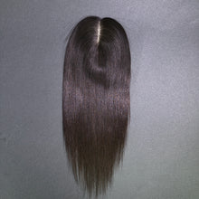 Load image into Gallery viewer, Ghair 9*14CM Straight Silk Base Hair Topper N1B# Natural Black 100% Virgin Human Hair for Thinning Hair &amp; Daily Wear
