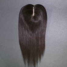 Load image into Gallery viewer, Ghair 12*13CM Straight Silk Base Hair Topper N1B# Natural Black 100% Virgin Human Hair for Thinning Hair &amp; Daily Wear
