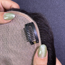Load image into Gallery viewer, Ghair 7*10CM Straight Silk Base Hair Topper N1B# Natural Black 100% Virgin Human Hair for Thinning Hair &amp; Daily Wear
