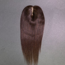Load image into Gallery viewer, Ghair 8*12CM Straight Silk Base Hair Topper #4 Medium Brown 100% Virgin Human Hair for Thinning Hair &amp; Daily Wear
