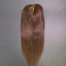 Load image into Gallery viewer, Ghair 14*16CM Straight Silk Base Hair Topper #4 Medium Brown 100% Virgin Human Hair for Thinning Hair &amp; Daily Wear
