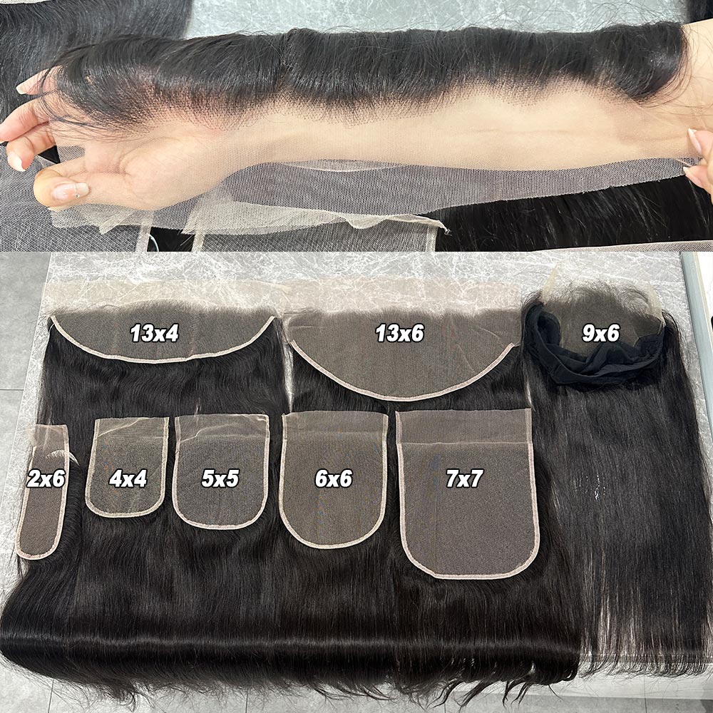 Ghair 13x6 Transparent Lace Frontal Deep Wave Virgin Hair N1B#