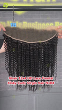 Load and play video in Gallery viewer, Ghair 13x4 HD Lace Frontal Kinky Curly Virgin Hair N1B#
