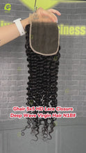Load and play video in Gallery viewer, Ghair 5x5 HD Lace Closure Deep Wave Virgin Hair N1B#
