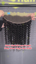 Load and play video in Gallery viewer, Ghair 13x4 HD Lace Frontal Deep Wave Virgin Hair N1B#
