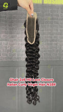 Load and play video in Gallery viewer, Ghair 2x6 HD Lace Closure Italian Curly Virgin Hair N1B#
