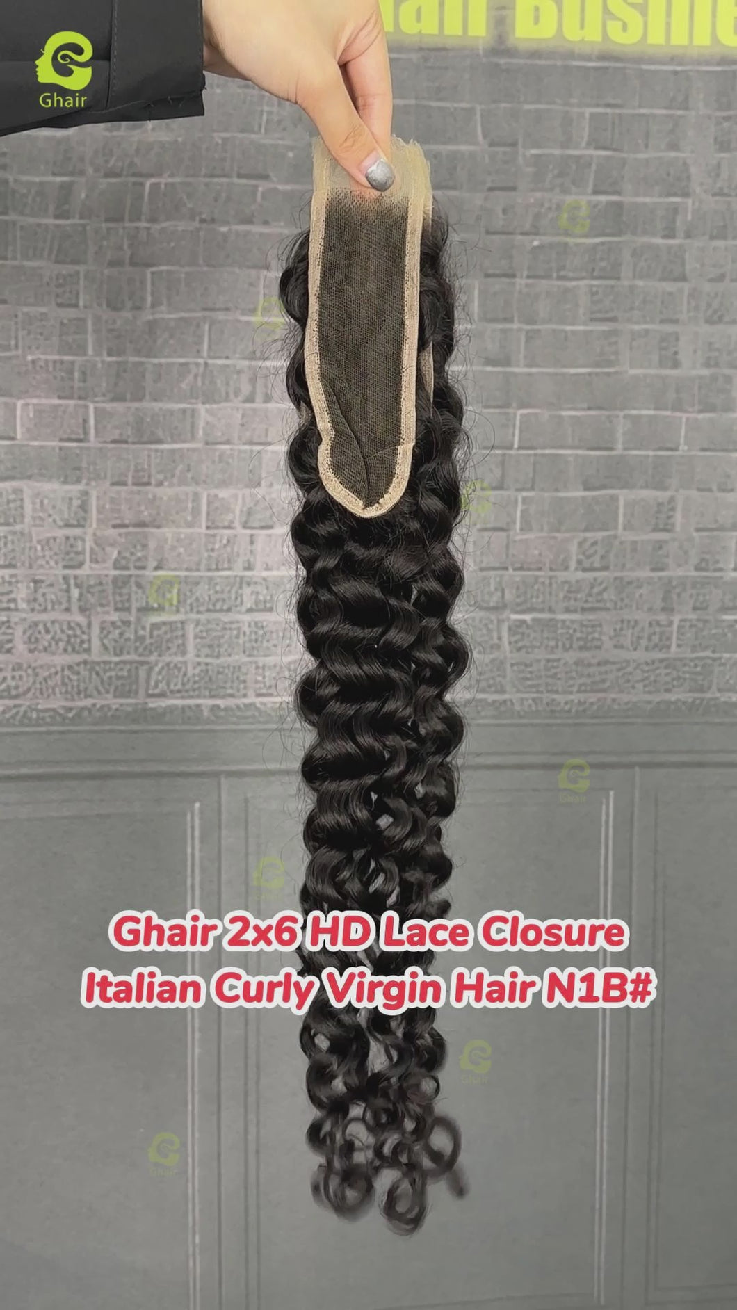 Ghair 2x6 HD Lace Closure Italian Curly Virgin Hair N1B#