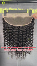 Load and play video in Gallery viewer, Ghair 13x4 Transparent Lace Frontal Italian Curly Virgin Hair N1B#
